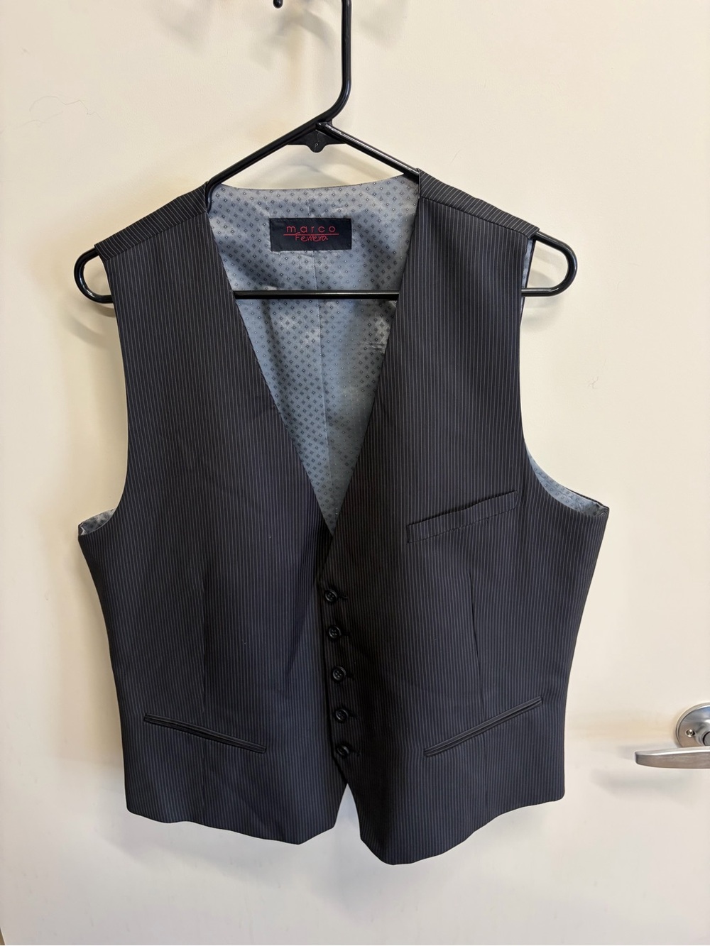 Men's Black Pinstripe Vest